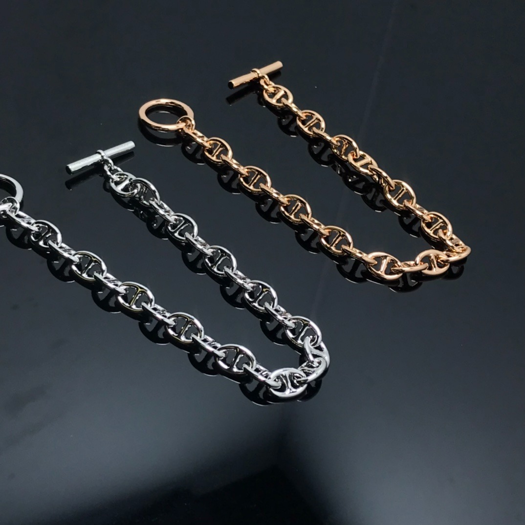 designer anchor chain bracelet in rose gold and silver – luxury jewellery ireland