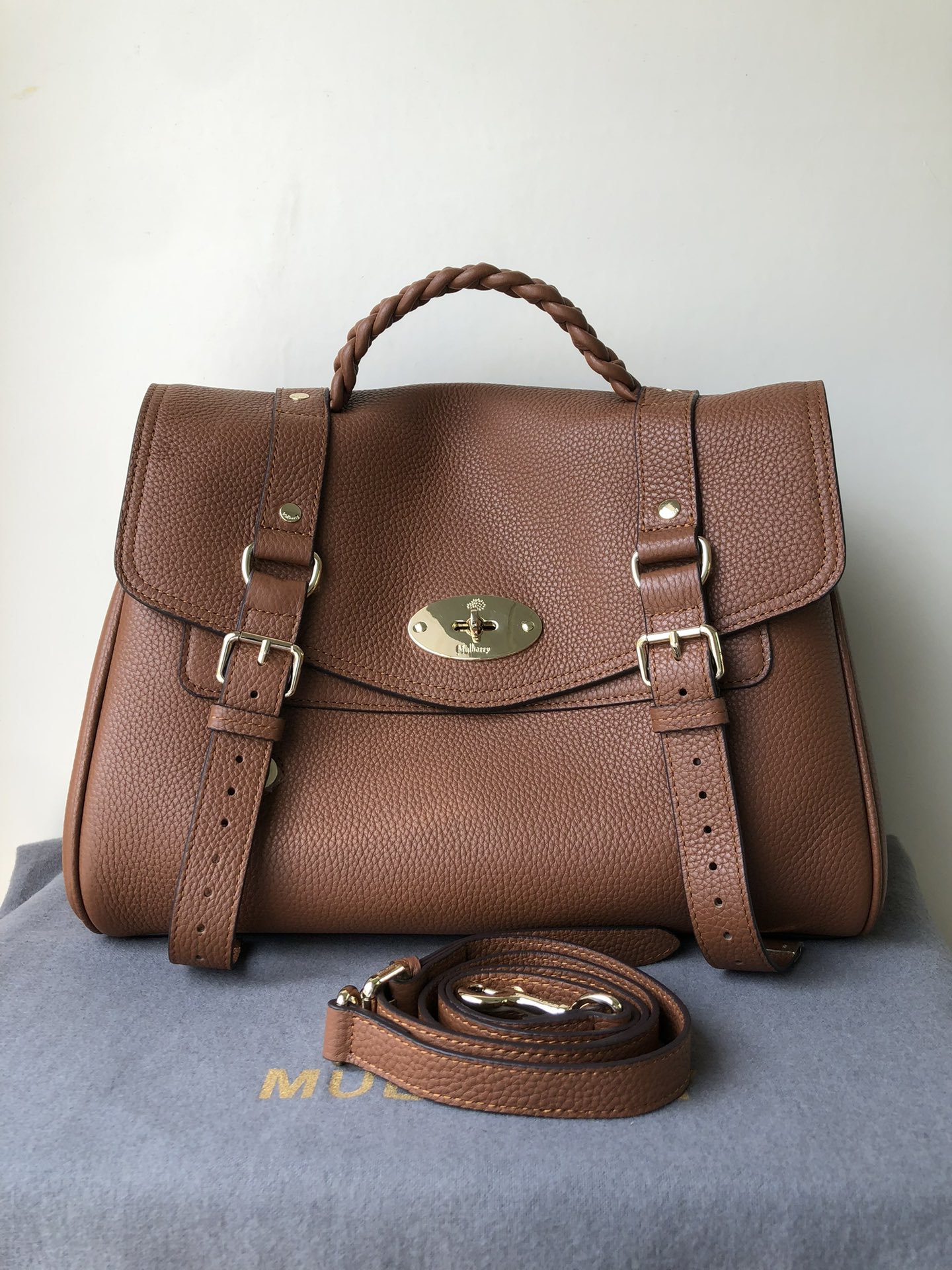 Mulberry Alexa Satchel luxury leather bag with braided handle
