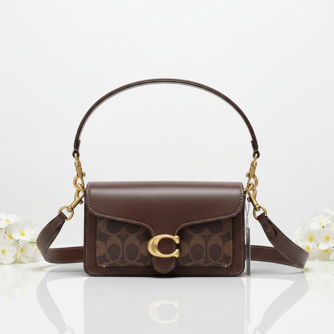 Compact Crossbody Bag Ireland – Dark Brown 20cm Flap Shoulder Bag