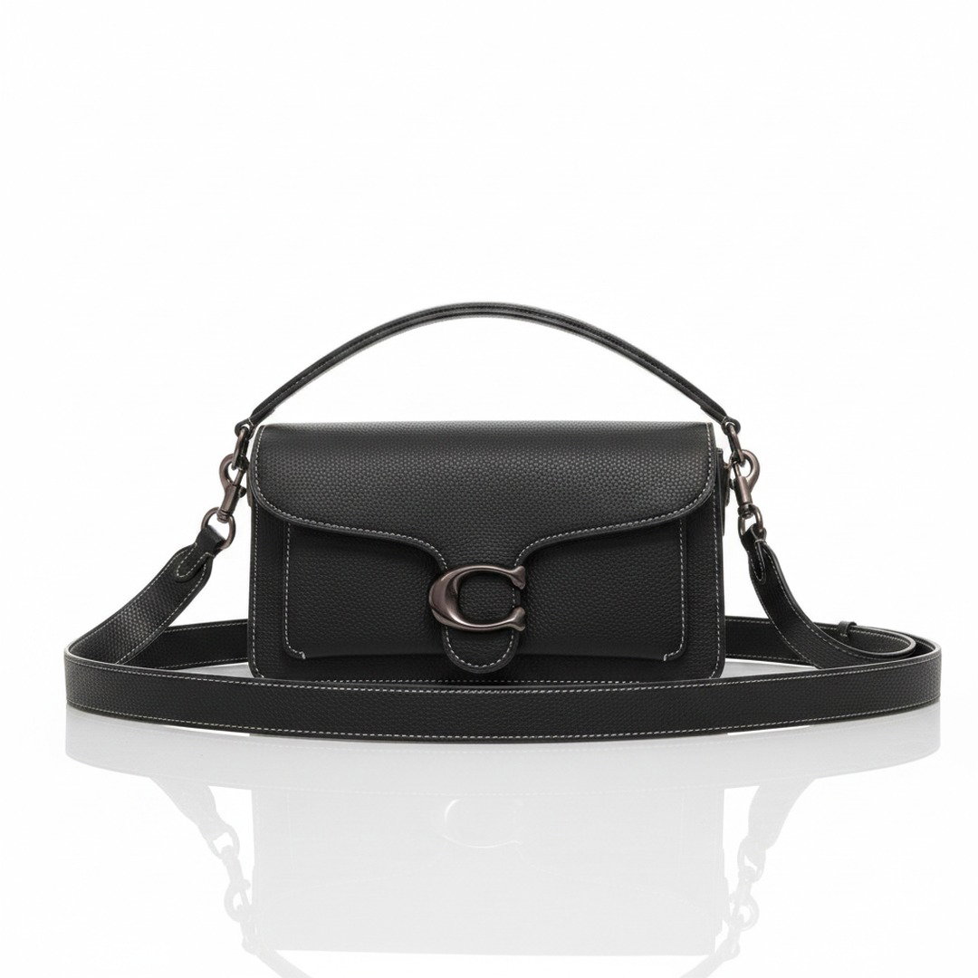 black leather shoulder bag ireland structured flap crossbody 26cm