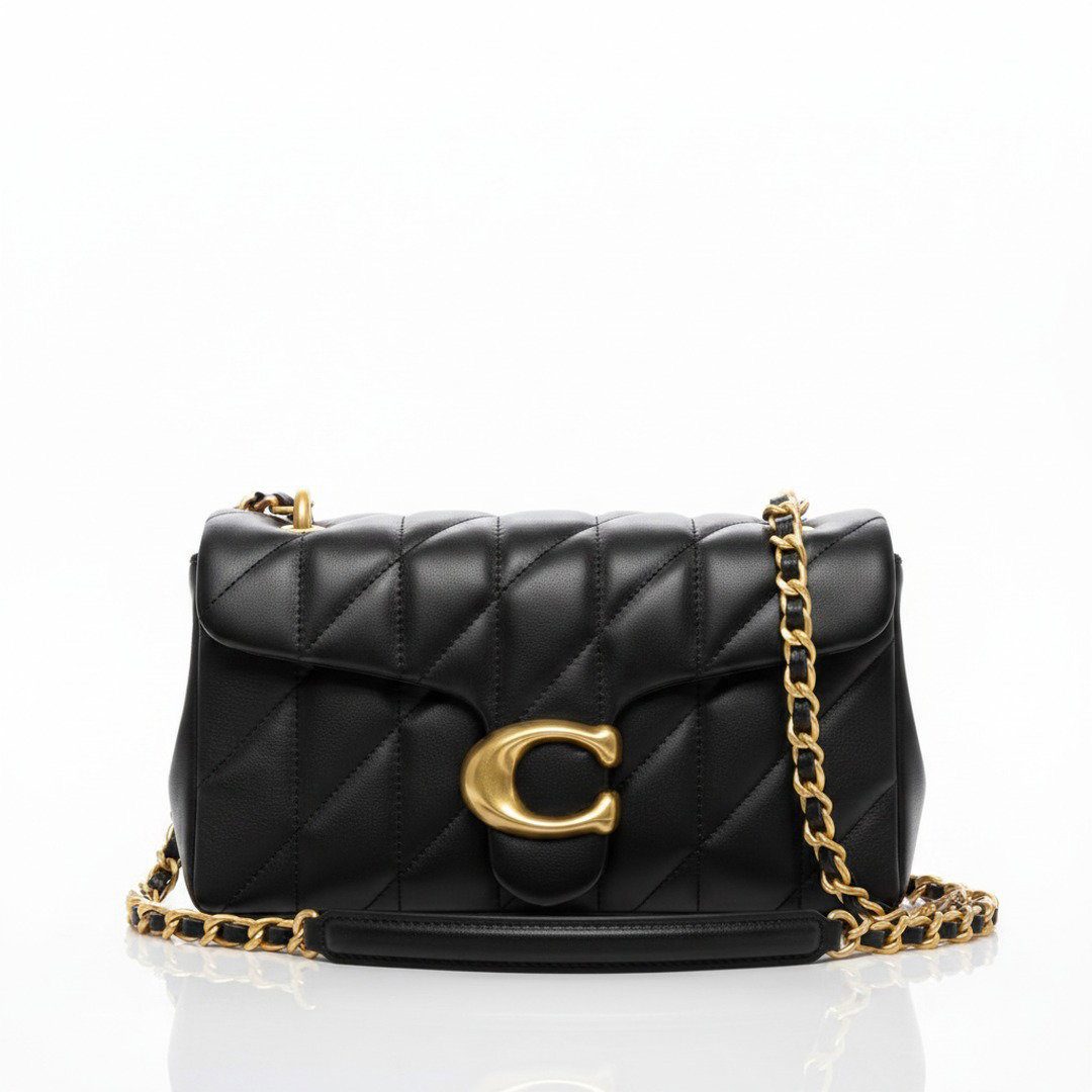 quilted chain shoulder bag ireland black 26cm